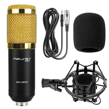 FELYBY Professionel Mikrofon BM 800 Kondensator Mikrofon Pro Audio Studio Vokal Optagelse Mic KTV Karaoke Metal Shock Mount