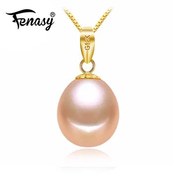 FENASY 18K Guld peandant pink perle Smykker halskæder & vedhæng for elskere mærke part perle vedhæng sende s925 sølv halskæder