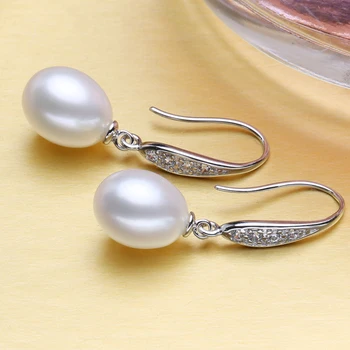 FENASY drop øreringe,vintage part naturlige perle øreringe til kvinder,925 sterling sølv øreringe,bryllup og engagement smykker
