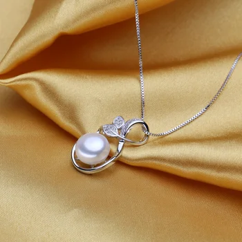 FENASY perle halskæde kvinder,naturlige Perle halskæder & vedhæng,sterling sølv Boheme-party smykker stor blomst vedhæng