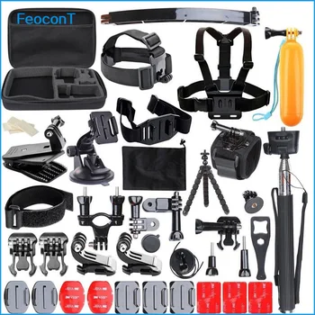 FeoconT Action Kamera Tilbehør Sæt/Kit Kit Til GoPro Hero 6 5 4 3 Universal Steadycam Tilfælde/Bryst For Xiaomi For SJCAM