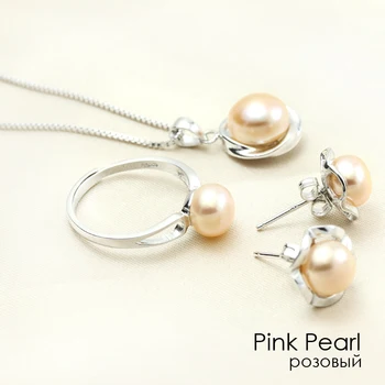 Ferskvands Perle Smykker Sæt Sølv 925 For Kvinder,Real Pearl Smykker Øreringe Bryllupsdag Mor Fødselsdag, Gave, Sort