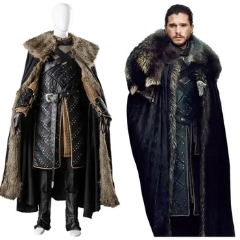 Fik 7 Game of Thrones Sæson 7 Jon Sne Tøj Cosplay Kostume komplet sæt