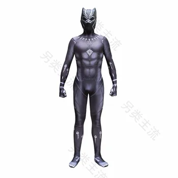 Filmen Black Panther Mænds Kostume 3D Printet Black Panther Bodysuit Hallowen Cosplay Kostume med maske