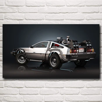 Filmen Tilbage Til Fremtiden DeLorean Time Travel Art Silk Plakat Hjem Wall Decor Billeder 11x20 16x29 20x36 Tommer Gratis levering