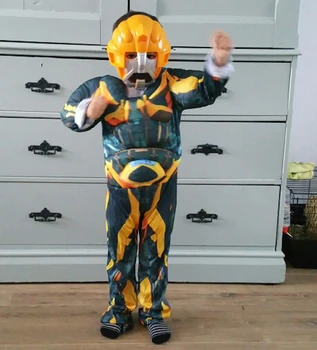 Filmens Superhelt Halloween Kostume til Børn Muskel Jumpsuits + Maske Børn, Drenge Tøj Cosplay Tøj