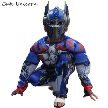 Filmens Superhelt Halloween Kostume til Børn Muskel Jumpsuits + Maske Børn, Drenge Tøj Cosplay Tøj