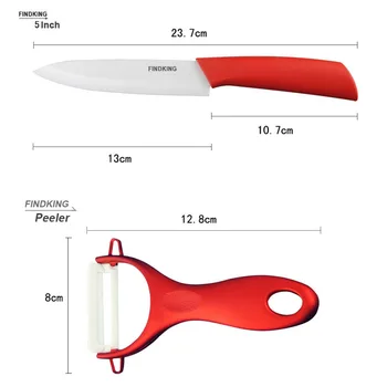 FINDKING Mærke fire-piece keramisk kniv sæt 3