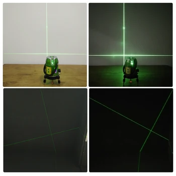 Firecore EK-468GJ 5 Line Grøn Laser-Niveau 360 Graders Roterende Laser Line Måling diagnoseværktøj Med Lithium Batteri