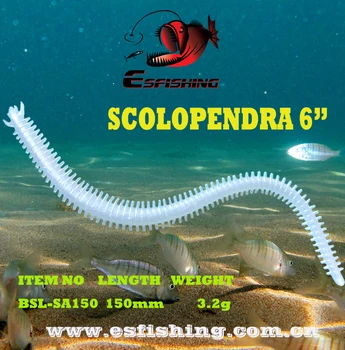 Fiskeri Lokke Bløde 10stk 15cm/3.2 g Esfishing Kunstige Bløde Agn Scolopendra 6