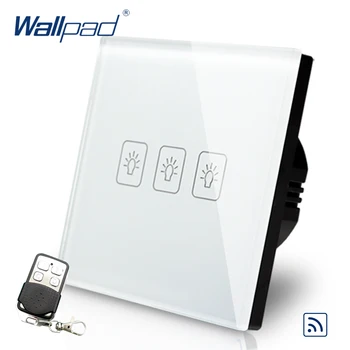 Fjernbetjening 3 Gang 1 af EU ' s Europæiske Wallpad Hvidt Glas Trådløs RF Wifi Støtte 3 Bande Touch Fjernbetjening Switch Gratis Fragt