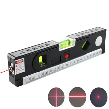 FJS Laser Niveau Laser Horisont på Tværs af Vertikal Laser Lys Med Tape Foranstaltning Mærkning Linje Byggeri-Værktøjer 4 I 1