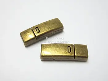 Fladskærms magnetisk lås Antik bronze 5x2mm magnet læder clasp
