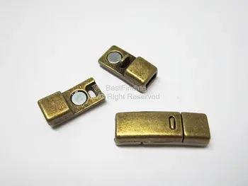 Fladskærms magnetisk lås Antik bronze 5x2mm magnet læder clasp