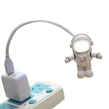 Fleksible USB-Hvid Astronaut Tube Mini LED Nat Lys DC 5V Pære Til Bærbar Notebook PC-Læsning Børn Gave boligindretning