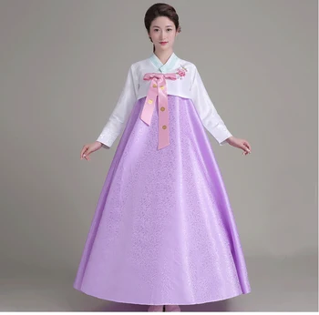 Flerfarvet Dame Butik Kroean Mindretal Dans Kostume Traditionelle Retten Hanbok Kjole 