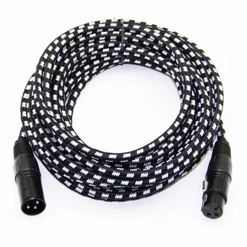 Flettet Nylon-XLR Kabel Mandlige og Kvindelige M/F 3pin stik Multi-Afskærmning+OFC Kobber For Mic Mixer 1m 2m 3m 5m 6m 7,6 m 10m 15m