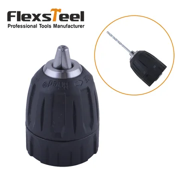 Flexsteel 0.8-10mm 3/8-24UNF Quick Connect Sort Nøglefri Borepatron Konverter Værktøj for Indflydelse Drivere