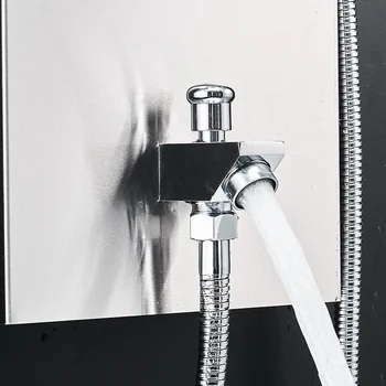 FLG 304SUS Badeværelse Termostatisk regnbruser Panel Børstet Nikkel brusesøjle Spabad Jets håndbruser vægpaneler