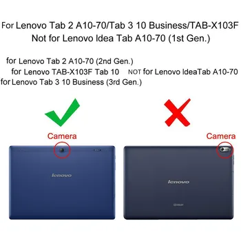 Flip Stå Dække Tablet Tilfældet For Lenovo Tab 2 10.1 A10-30 A10-70 X30F X70F PU Læder taske til Lenovo-Tab 3 10 plus TAB-X103F
