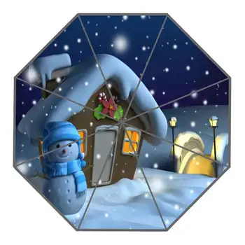 Flot Snemand 3d Jul Paraply Brugerdefinerede Solrig og Regnfuld Paraply Design-Bærbare Mode Stilfulde Nyttige Parasoller God Gave
