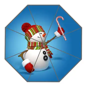 Flot Snemand 3d Jul Paraply Brugerdefinerede Solrig og Regnfuld Paraply Design-Bærbare Mode Stilfulde Nyttige Parasoller God Gave