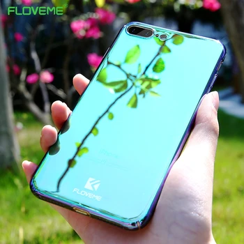 FLOVEME Luksus-Spejl, Telefon etuier Til iPhone 5s 5 7 7 Plus Grå/Grøn Cover til iPhone 6 6s 6 Plus Tilfælde Plating + Hårdt Tilbage Capa