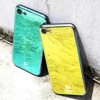 FLOVEME Luksus-Spejl, Telefon etuier Til iPhone 5s 5 7 7 Plus Grå/Grøn Cover til iPhone 6 6s 6 Plus Tilfælde Plating + Hårdt Tilbage Capa
