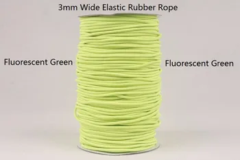 Fluorescerende grøn, Grøn, Militær Grøn 20 m/masse Elastisk Snor 3mm Perlebesat Strække Tråd Snor Reb