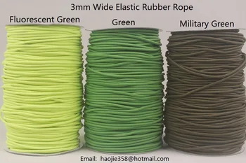 Fluorescerende grøn, Grøn, Militær Grøn 20 m/masse Elastisk Snor 3mm Perlebesat Strække Tråd Snor Reb