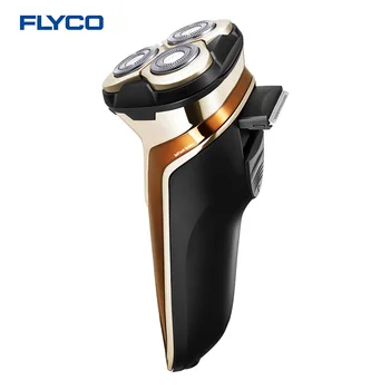 Flyco 3D flydende hoved Genopladelige Bærbare krop vaskbar Elektrisk Shaver Led Lys Hurtig Opladning Tredobbelte Blade barbeador FS379