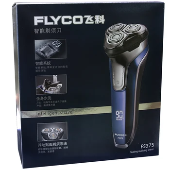 Flyco Intelligente anti-clip-systemet tre uafhængige floating heads Hele maskinvaskes Pop-up Trimmer Elektrisk shaver FS375