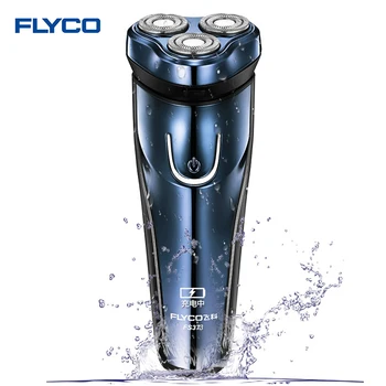 Flyco Mænds Elektrisk Shaver Mørke Blå Genopladelige Bærbare Razor intimbarbering maskinvaskes Tredobbelte Blade FS373 Elektrisk Shaver
