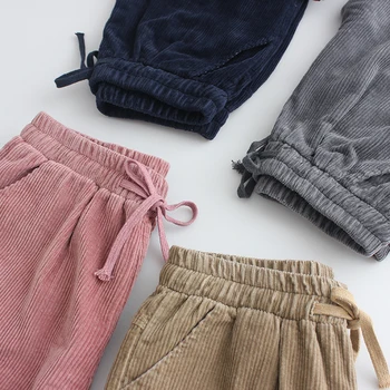 Fløjlsbukser bukser vinter nye løs koreanske version af retro velvet koreanske kvinder Lunan bukser