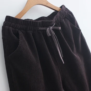 Fløjlsbukser bukser vinter nye løs koreanske version af retro velvet koreanske kvinder Lunan bukser