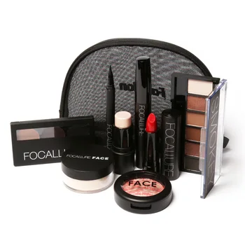 Focallure 8 stk/sæt Makeup sæt med Læift, eyeliner,Mascara, Øjenskygge, Øjenbryn Pudder, Blush, Highlighter Kosmetik