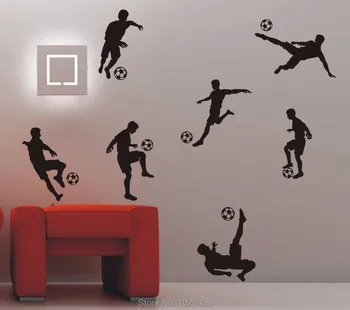 Fodbold Fodbold 3D-Bang Wall Stickers Hjem Indretning vægoverføringsbillede For Kids Room Sport Play Boy Soveværelse Tapet A014