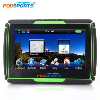 Fodsports 4.3 tommer, 256MB, 8GB Motorcykel GPS Navigation Windows CE6.0 IPX7 Vandtæt Bil Bluetooth GPS-Navigator med Beslag