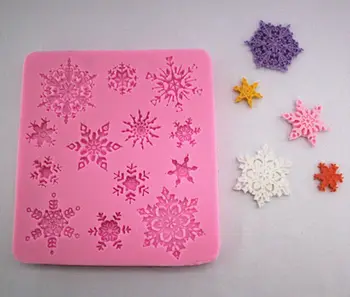 Fondant kage udsmykning leverer Forskellige former af snefnug bageforme christmas cake design nonstick silikone formen gratis fragt