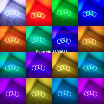 For 2004-2006 Volkswagen Touareg RGB LED Angel Eyes Kit med fjernbetjening bil styling LED Halo Rings Forlygte Pærer