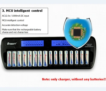 For AA AAA NiCd NiHM Batterier, Genopladelige Celler Med LCD-Tv med OEM Fabrikken er Certificeret 16 Bay/Slot Smart Batteri Oplader