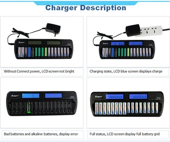 For AA AAA NiCd NiHM Batterier, Genopladelige Celler Med LCD-Tv med OEM Fabrikken er Certificeret 16 Bay/Slot Smart Batteri Oplader