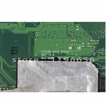 For ASUS X751MA bundkort X751MD REV2.0 Bundkort Processor N3530U 4G Hukommelse Om Bord fuldt ud testet