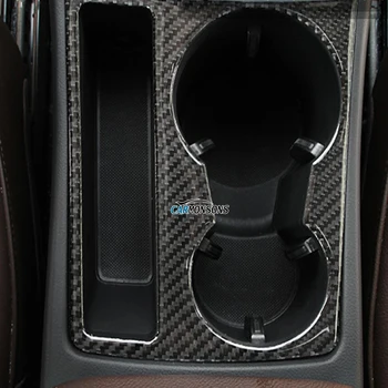 For Audi A5 A4 B8 2009-Carbon Fiber Trim Cup Indehaveren Dekorativ Ramme Decal Dække Logo Klistermærke Dække Bil Styling