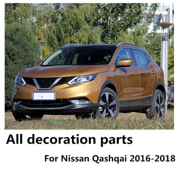 For Nissan Qashqai 2016 2017 2018 bil Rustfrit stål Side Dør Kroppen trim stick Strip Støbning Stream lampe panel kofanger 4stk