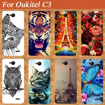 For Oukitel C3 Case Cover Mode, Diy UV-Maleri Farvede Tiger Ugle Steg Blødt Tpu Tilfældet For Oukitel C3 Dække Phone Store Tasker