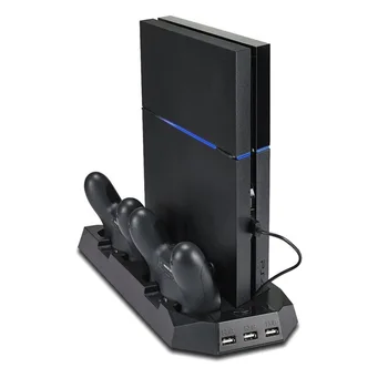 For PS4 Køligere Mutilfunction Blæseren Køler Lodret stilling til PS4 PlayStation 4 Konsol Køligere Med ladestation
