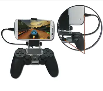 For PS4 Slank PS4 Pro Spil Controller: DualShock 4 Med USB-Celle Mobiltelefon Smart Klip Klemme Holder Stand Beslag+Caps 8stk