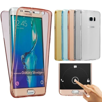 For Samsung Galaxy A3 A5 A7 J5 J7 2016 J1 Grand Prime G530 S4 S5 S6 S7 Kant Tilfælde Blødt TPU Full body Beskyttende Klar Omfatte Tilfælde,