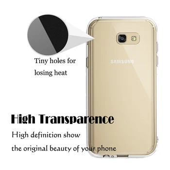 For Samsung Galaxy A7 (2017) Soft TPU Ultra tyndt High Definition Telefonen Bagsiden Anti Slip Sagen Tilbage Protektor for A720F